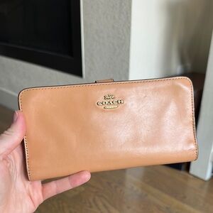 Coach Light Brown Leather Clutch